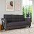 Nilkamal Oliver 3 Seater Fabric Sofa with Side Pocket (Charcoal Brown)