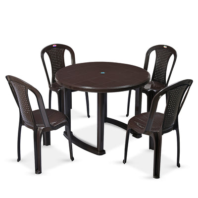 Nilkamal plastic dining table online with 4 chairs