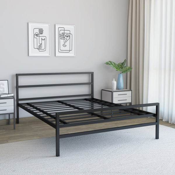 Nilkamal Striker Metal King Bed (Black) - Nilkamal Furniture