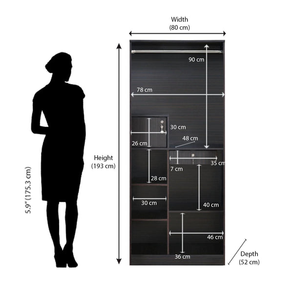 Nilkamal crystal deals 2 door wardrobe