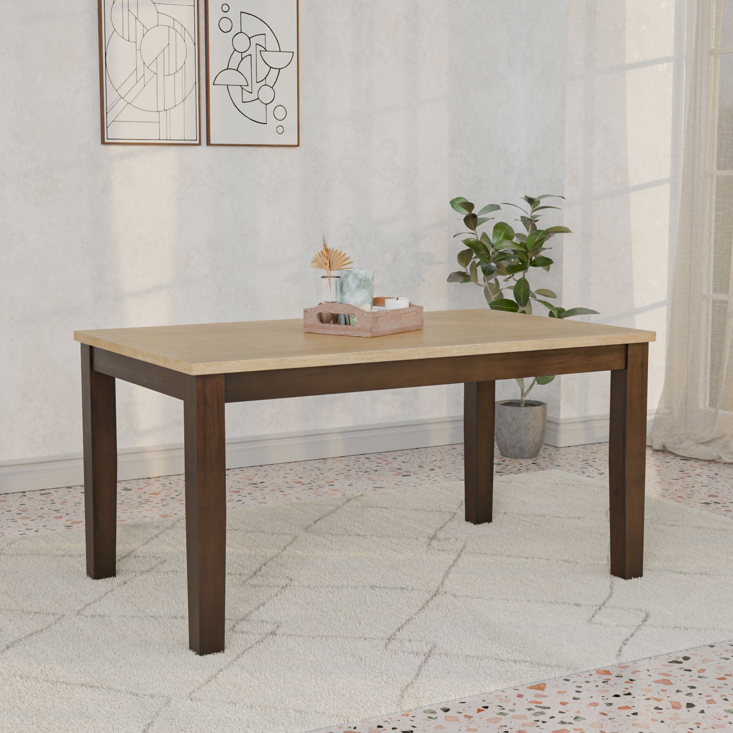 Nilkamal marble best sale dining table