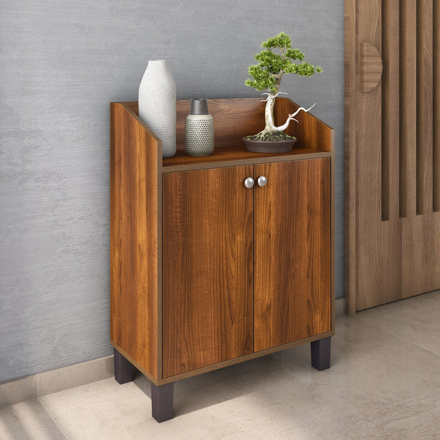 Nilkamal Aze Engineered Wood Shoe Cabinet (Classic Walnut)