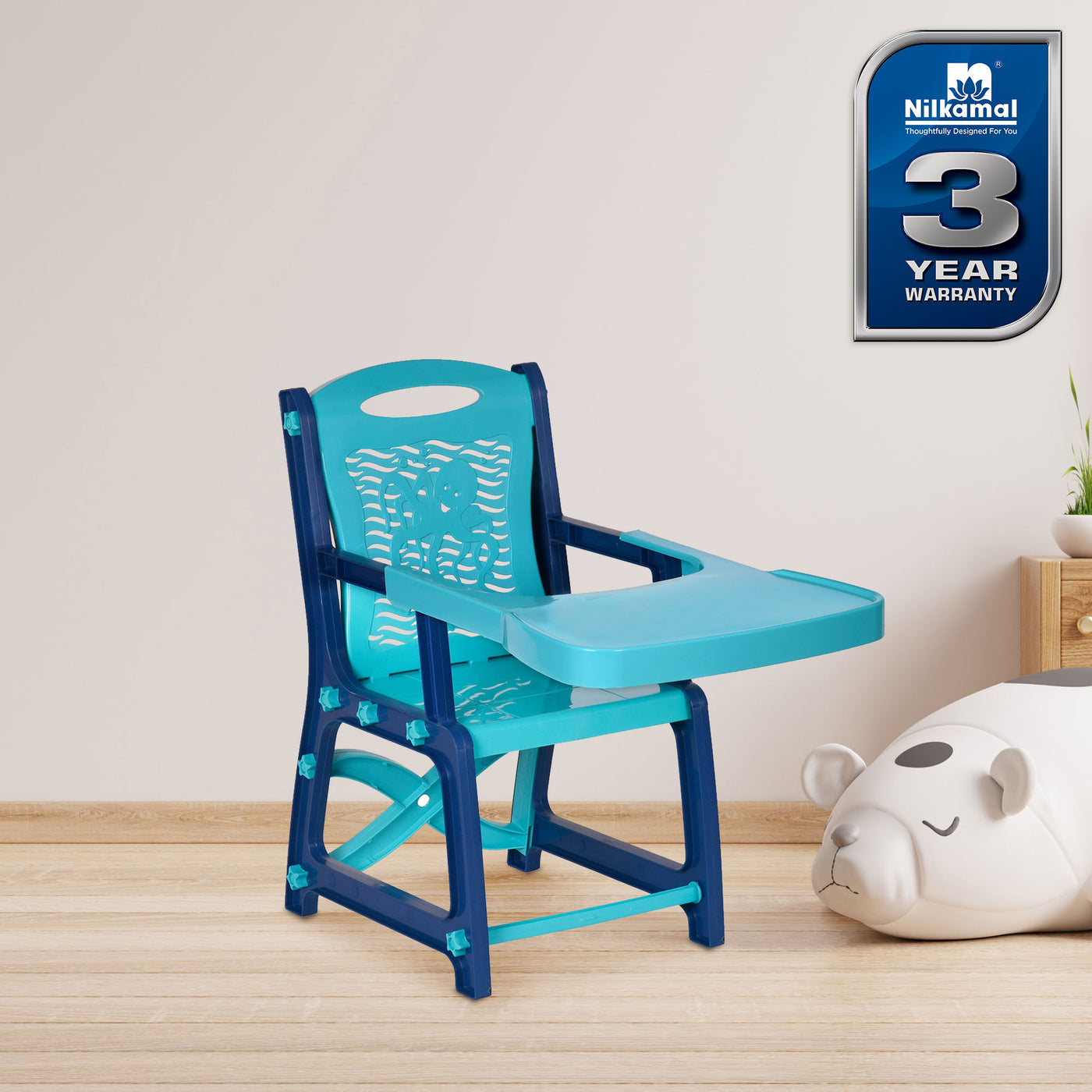 Nilkamal Octo Junior Plastic Kids Chair with Tray