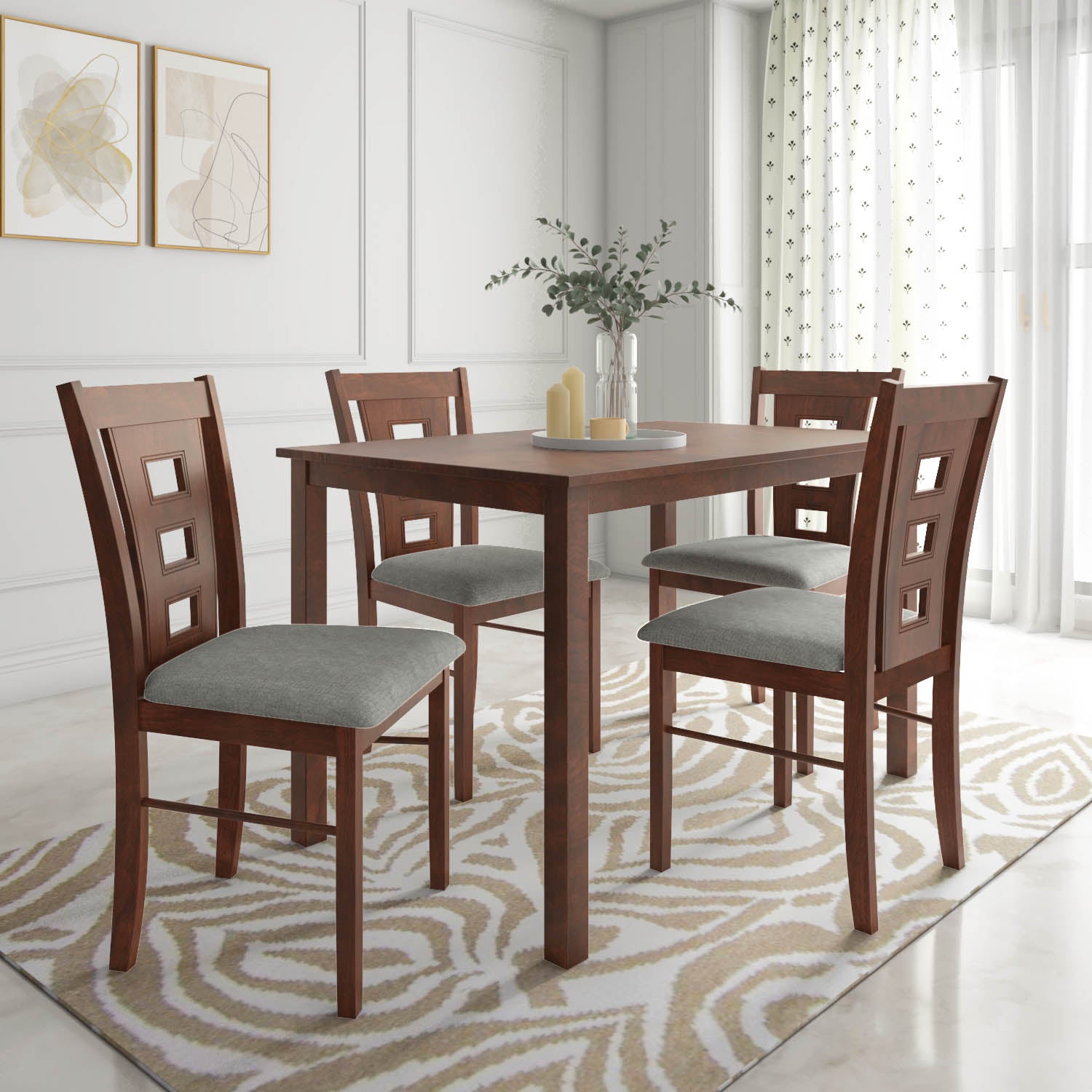 Buy Nilkamal Bella 4 Seater Dining Set Antique Cherry Online Nilkamal Furniture