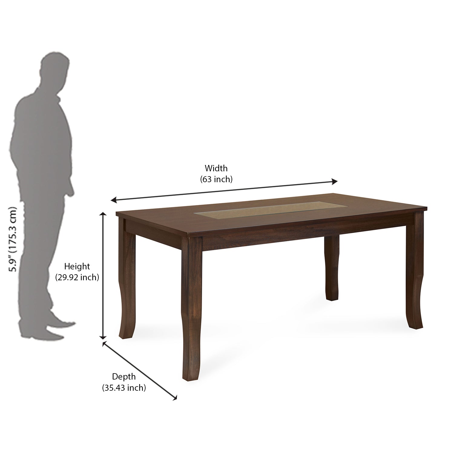 6 seater dining table size in inches sale