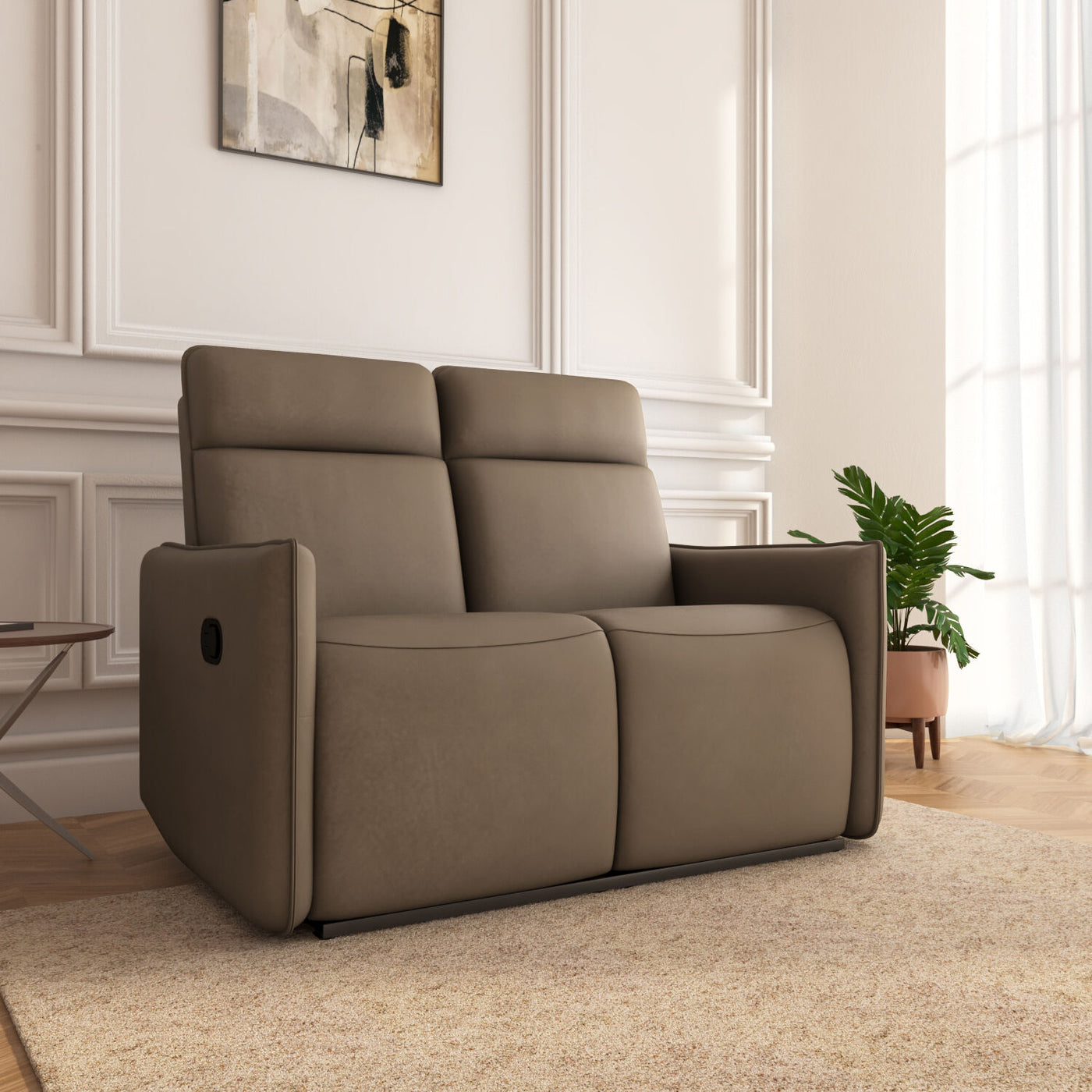 Nilkamal Carlton 2 Seater Manual Recliner (Light Brown)