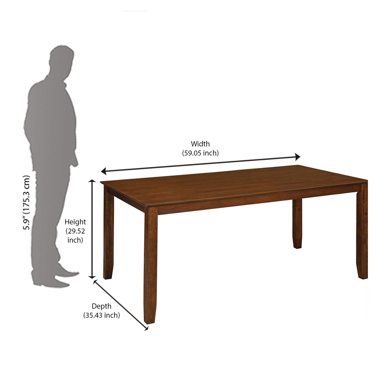 6 seater dining table size in inches sale