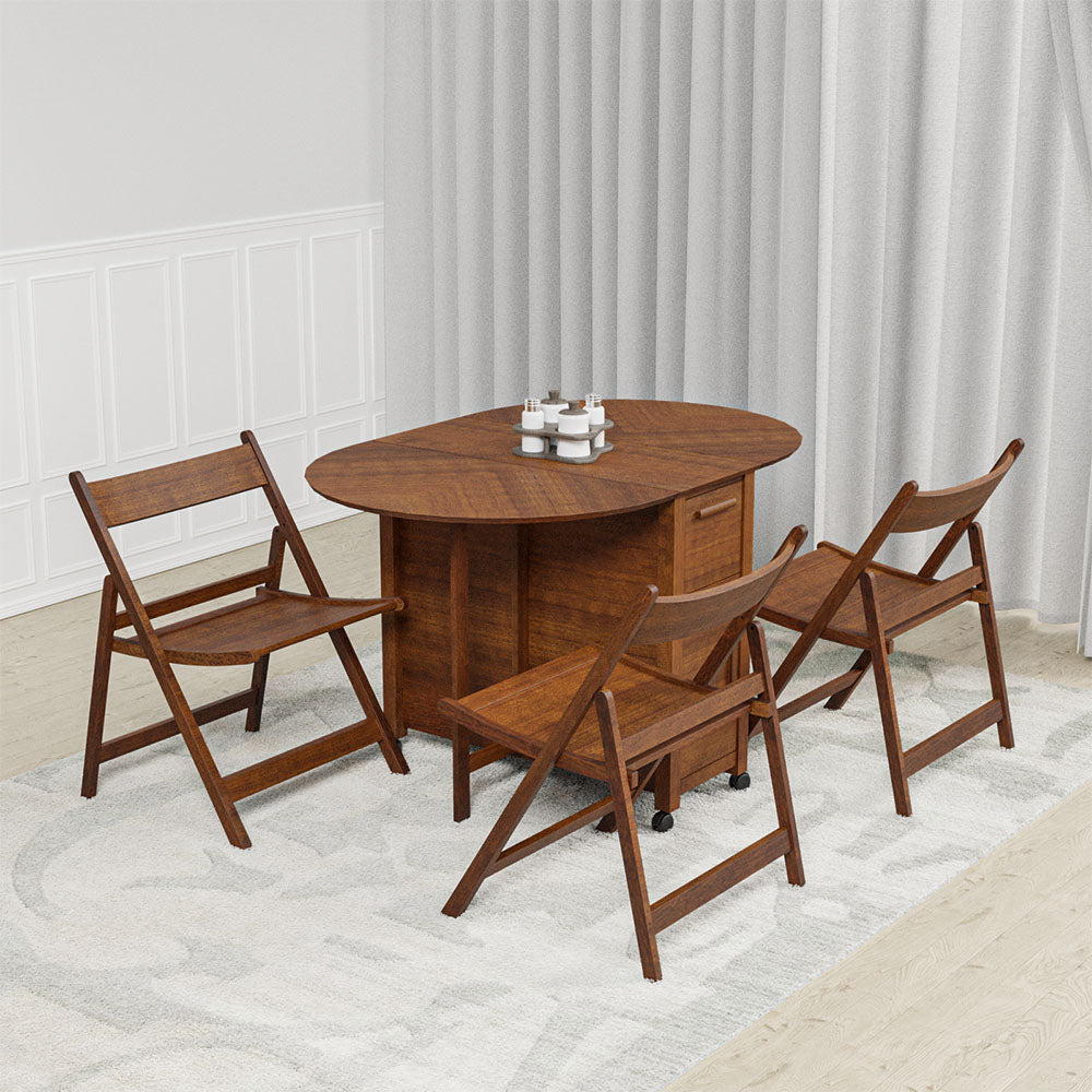 Nilkamal Carven 4 Seater Dining Set Walnut