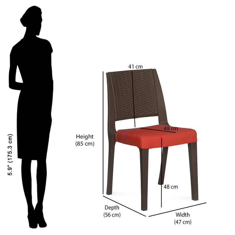 Nilkamal Enamora Plastic Armless Chair With Cushion (Bright, 54% OFF