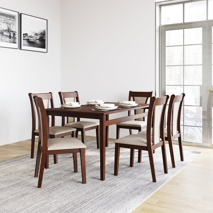 Nilkamal Jewel Six Seater Dining Set (Walnut)