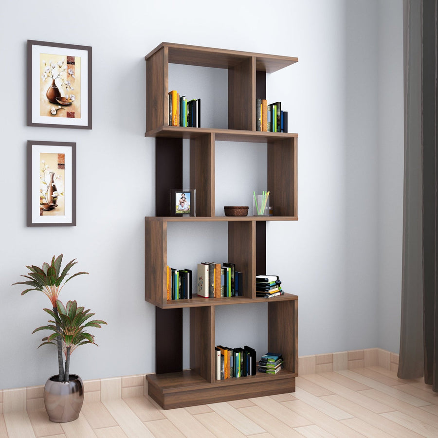 Nilkamal Checkers 4 Tier Book Shelf (Walnut)