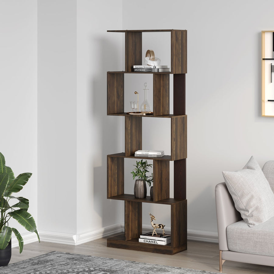 Nilkamal Checkers 5 Tier Book Shelf (Walnut)