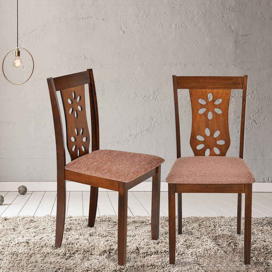 Nilkamal Sutlej Dining Chair Set of 2 (Antique Cherry)