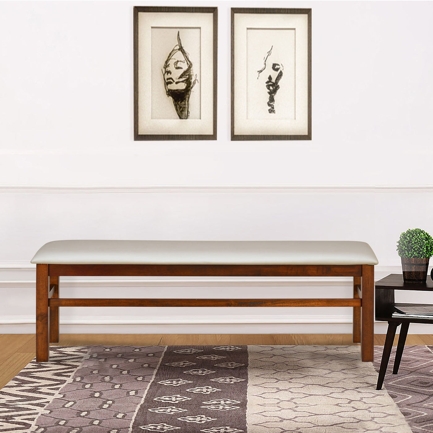 Nilkamal Gem Solid Wood Dining Bench (Cappuccino)