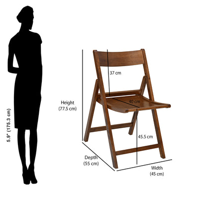 Folding chair clearance measurements