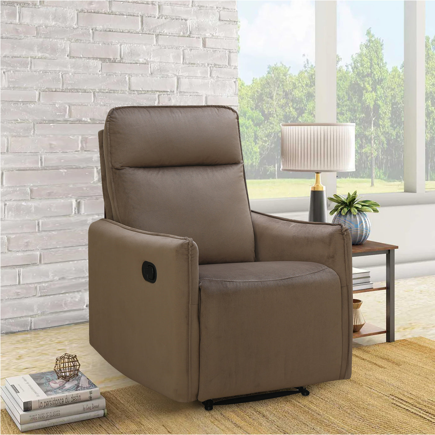 Nilkamal Carlton 1 Seater Manual Recliner (Light Brown)