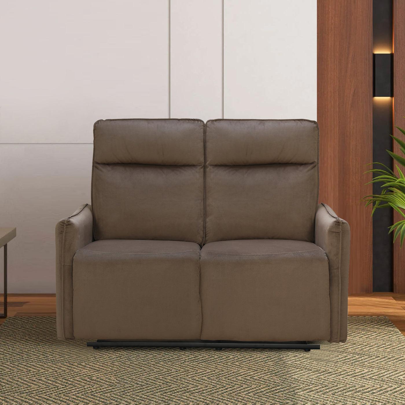 Nilkamal Carlton 2 Seater Manual Recliner (Light Brown)