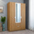 Nilkamal Indio 3 Door Wardrobe with Mirror (Teak & White)