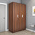 Nilkamal Joyce 3 Door Wardrobe (Classic Walnut)