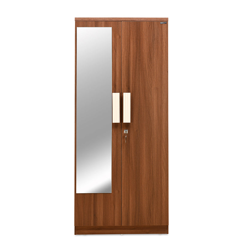 Nilkamal Rova 2 Door Wardrobe with Mirror (Walnut) Nilkamal Furniture