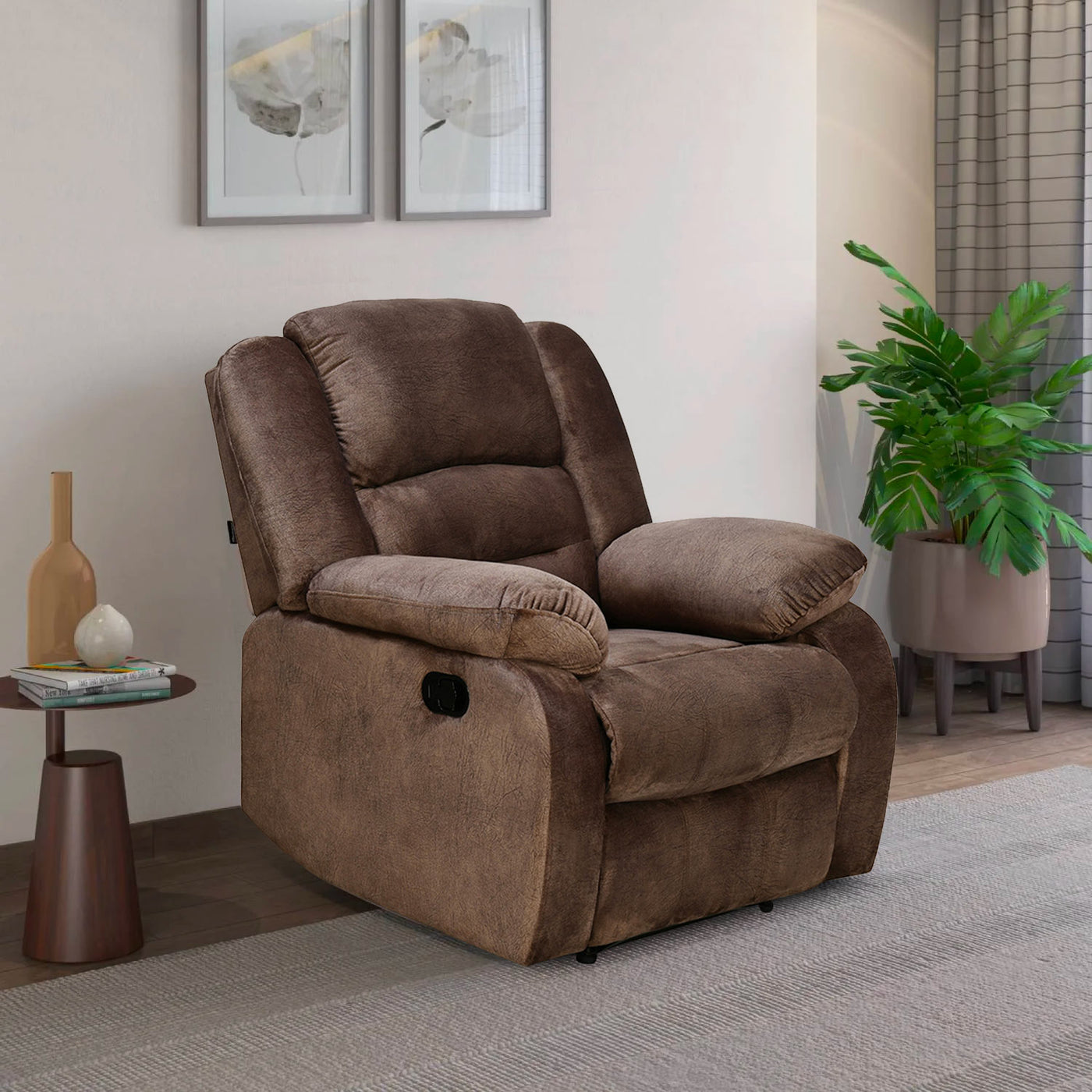 Nilkamal Inpro 1 Seater Manual Recliner (Brown)