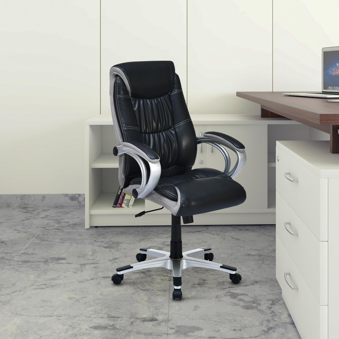 Nilkamal Travis High Back Office Chair Black/Grey)