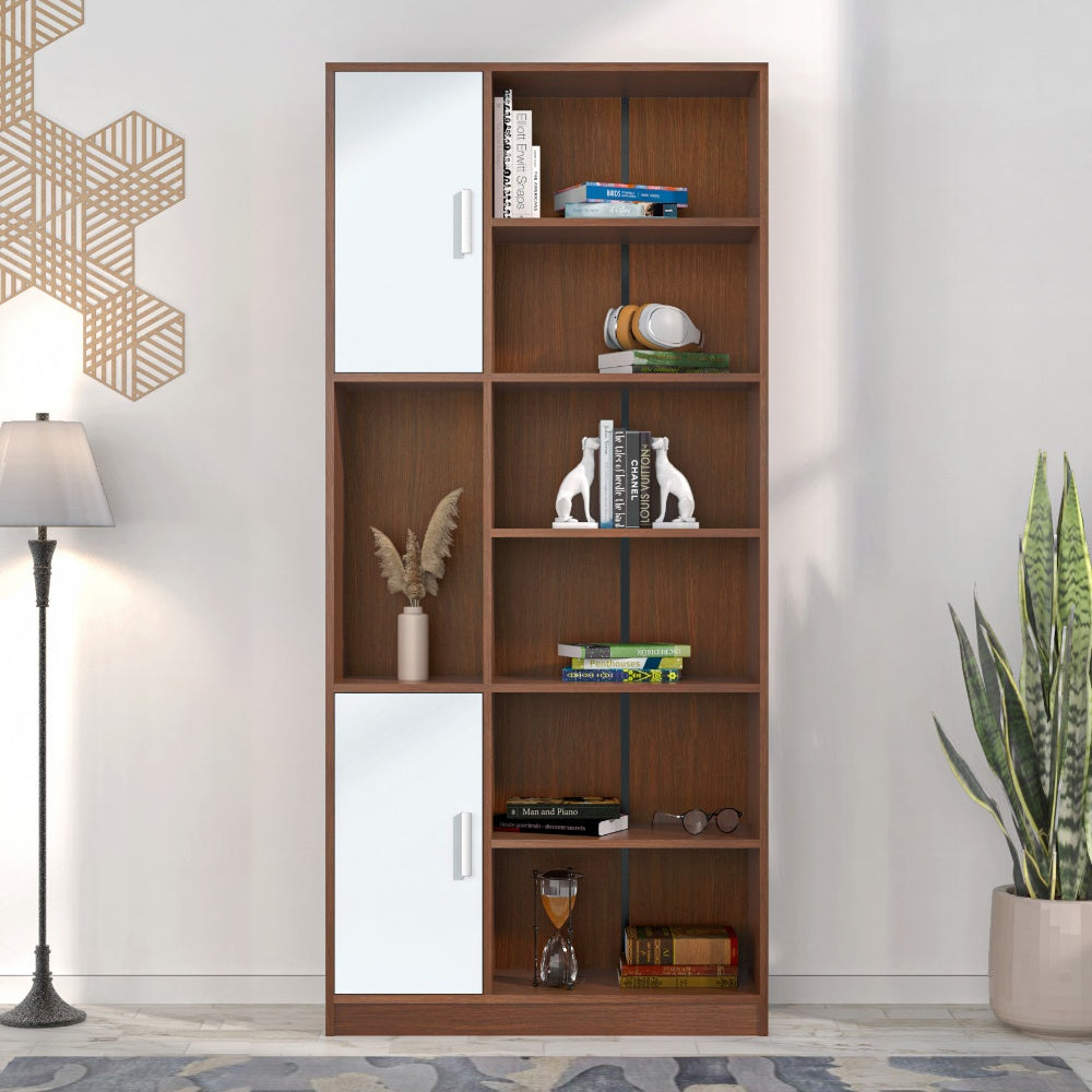 White and deals walnut bookshelf