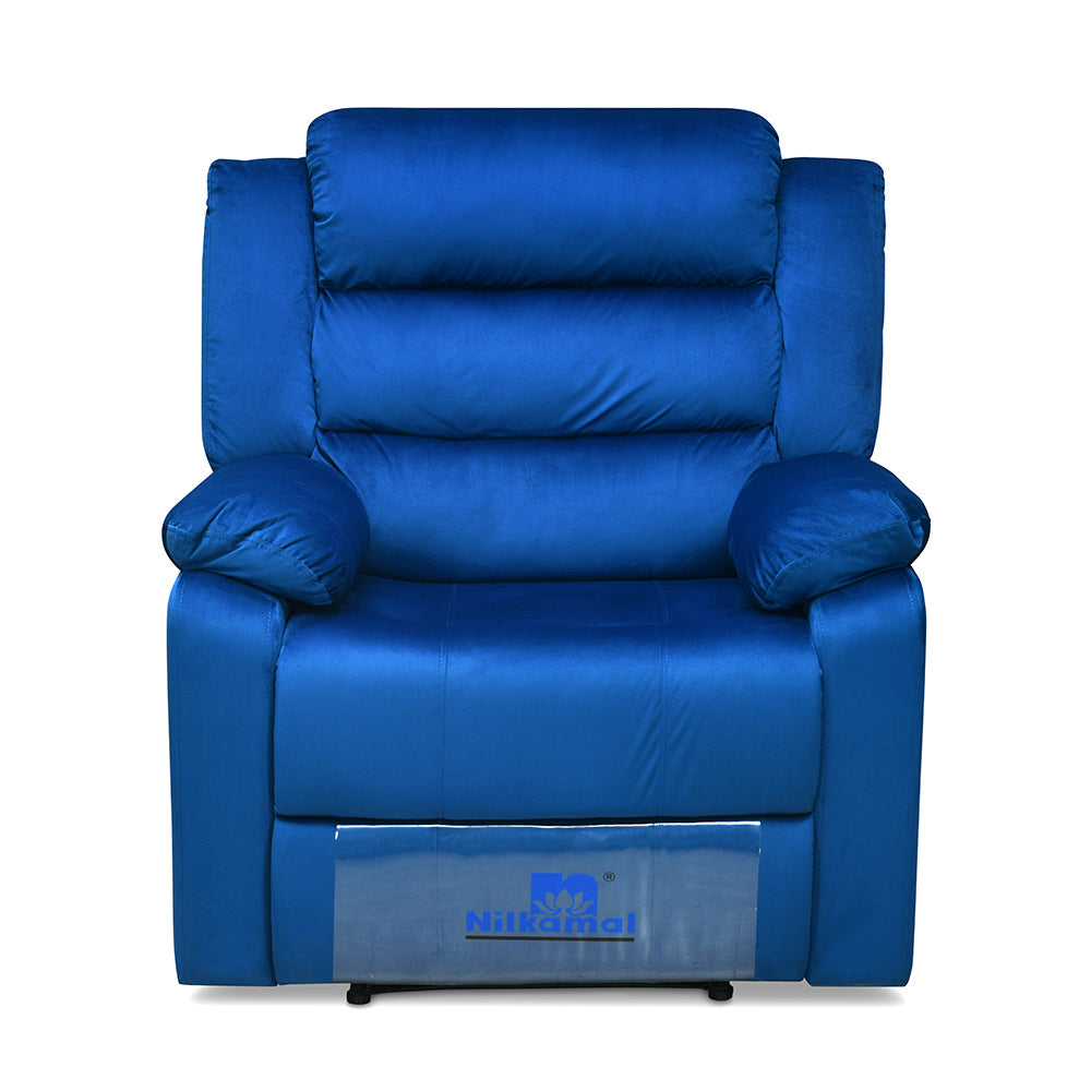 Nilkamal Sierra 1 Seater Manual Recliner Sofa (Blue) - Nilkamal Furniture