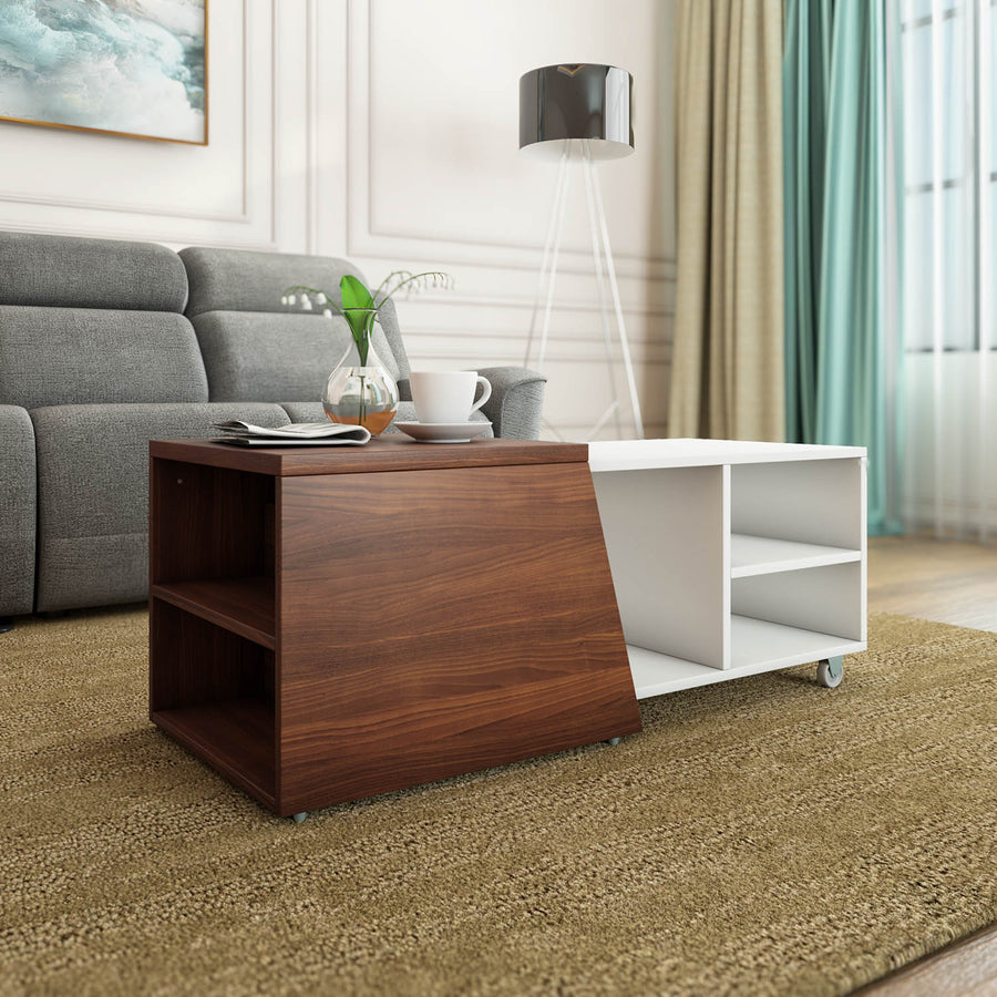 Nilkamal Odin Center Table (Walnut/White)