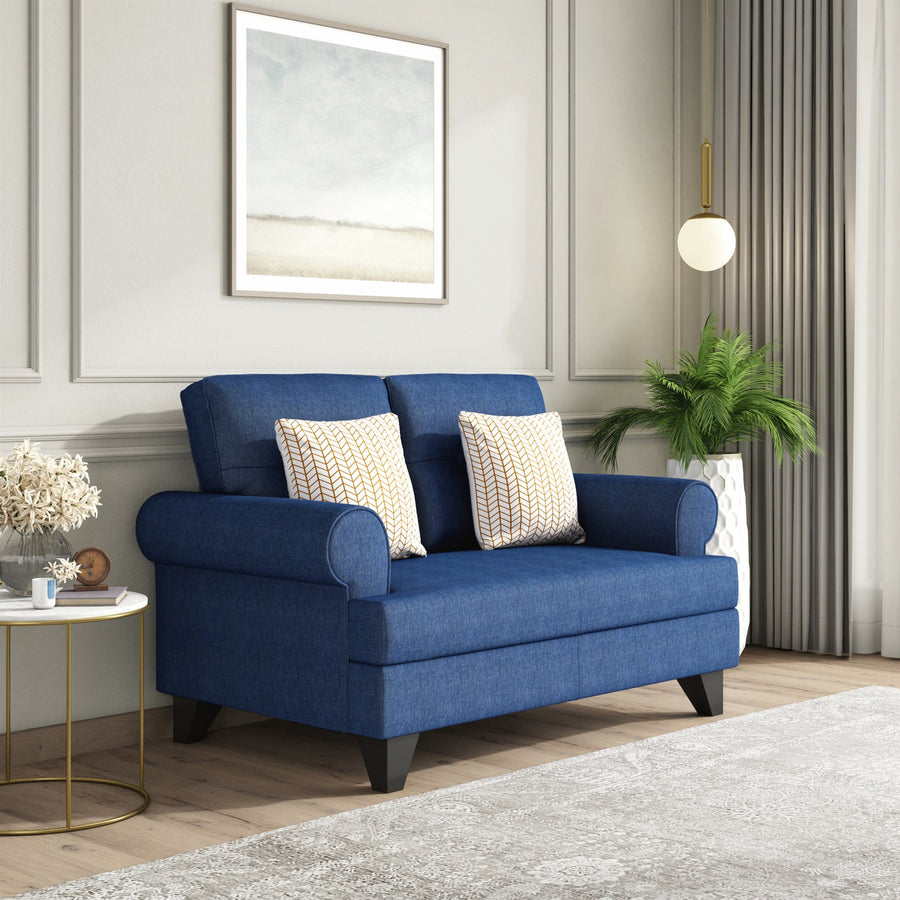 Nilkamal Velma Fabric 2 Seater Sofa with Cushion (Blue)