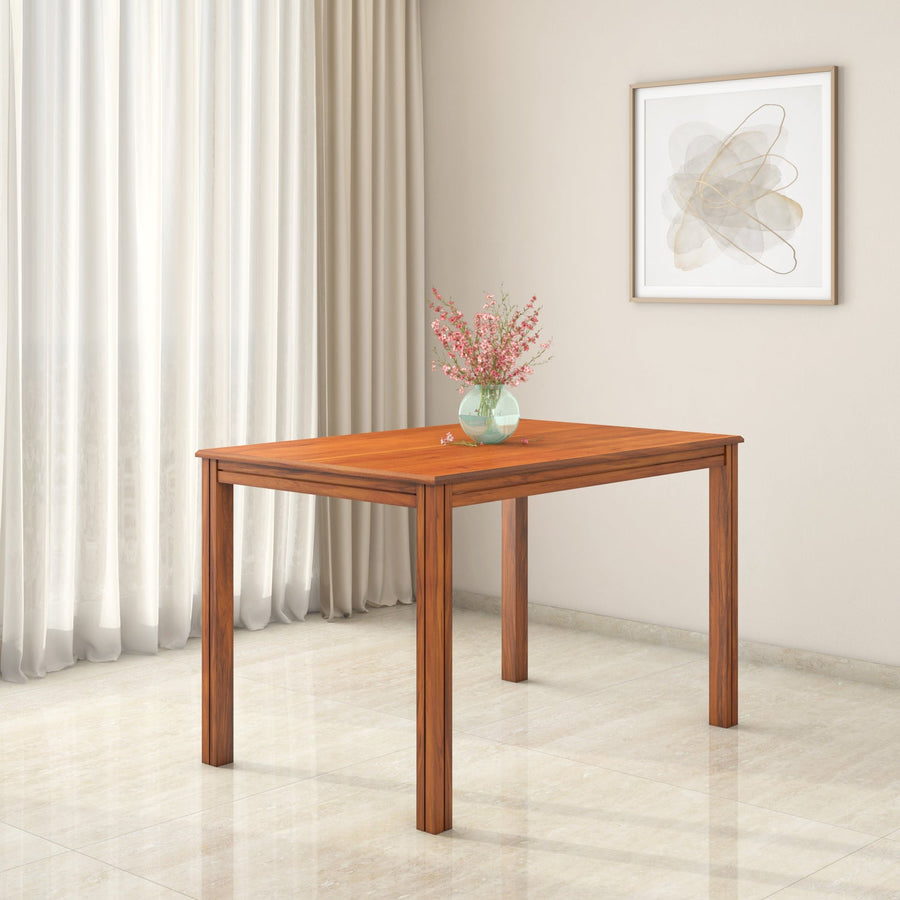 Nilkamal Cera 4 Seater Solid Wood Dining Table (Honey Brown)