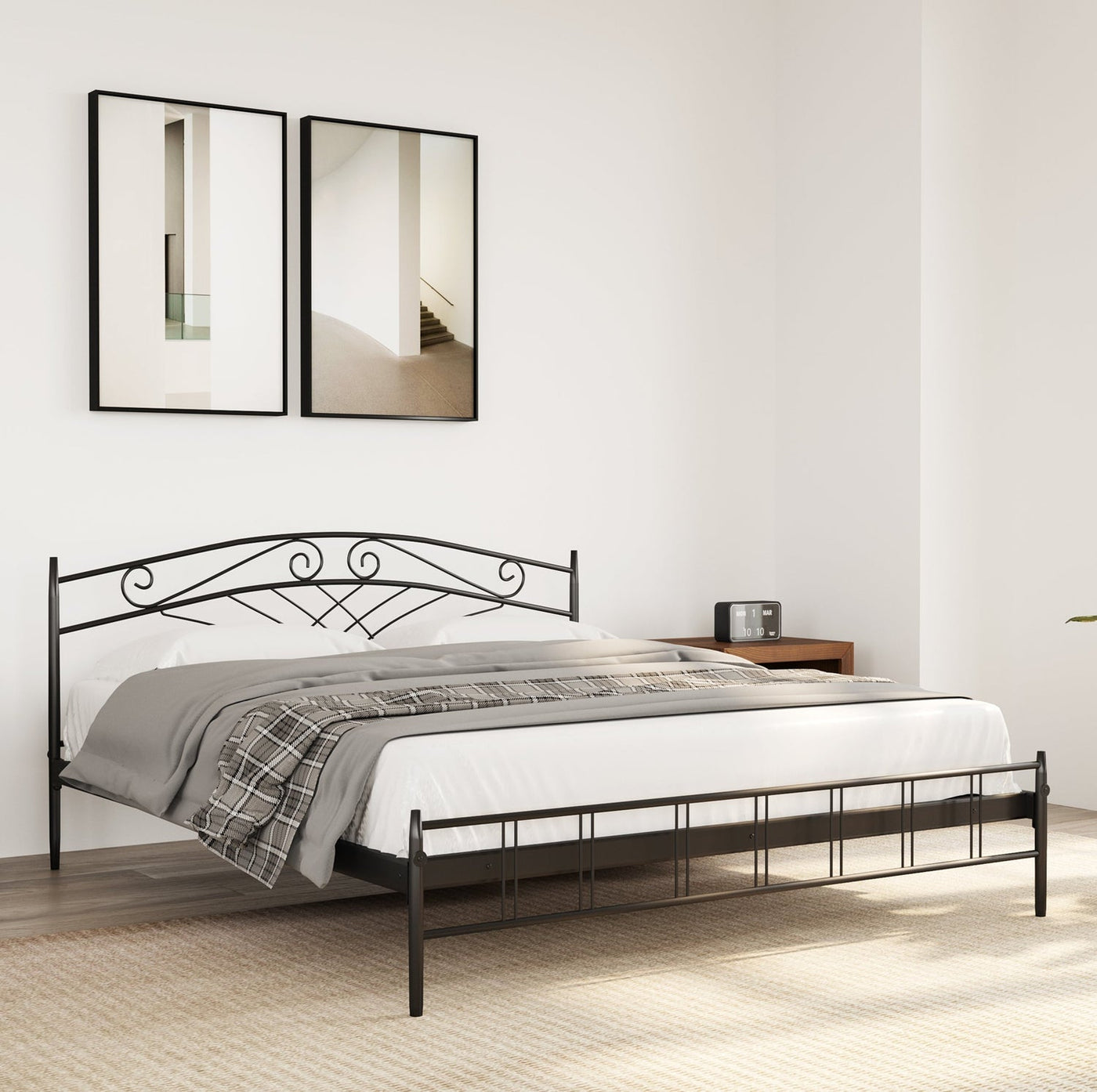 Nilkamal Nimbo Metal King Bed (Black)