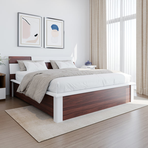 White and deals brown bed design