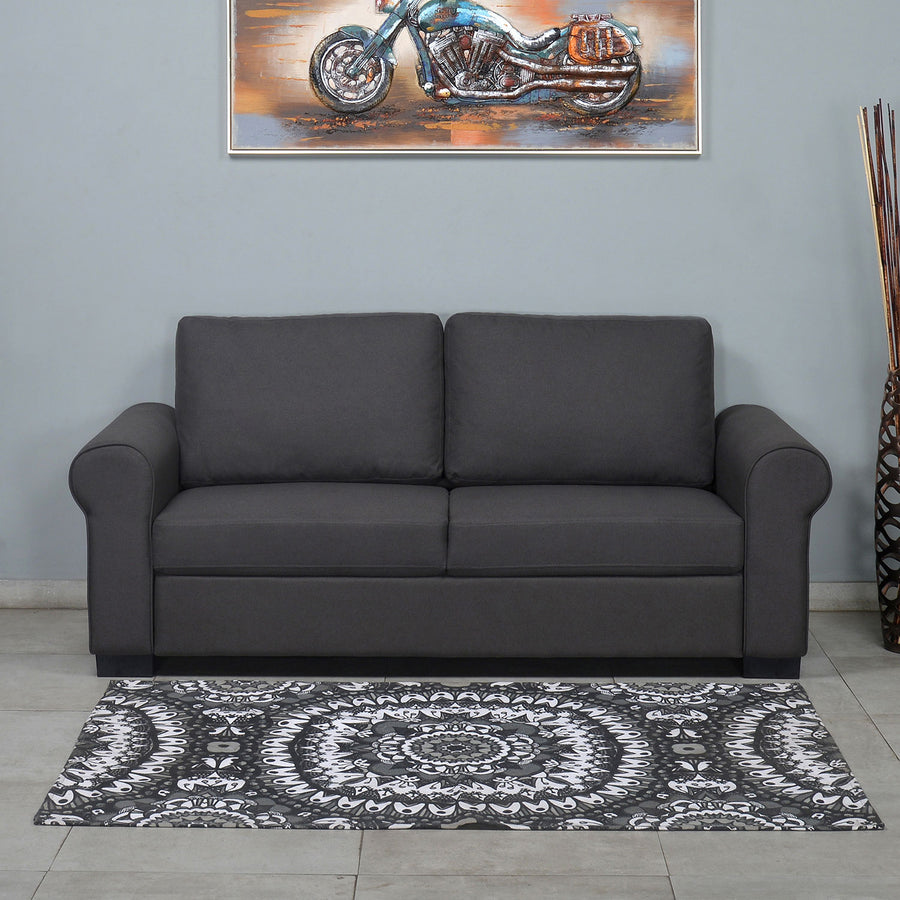 Nilkamal Array 3 Seater Bill Arm Sofa (Dark Grey)