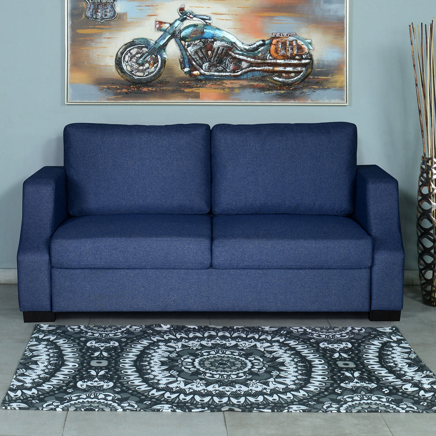 Nilkamal Array 3 Seater Rick Arm Sofa (Blue)