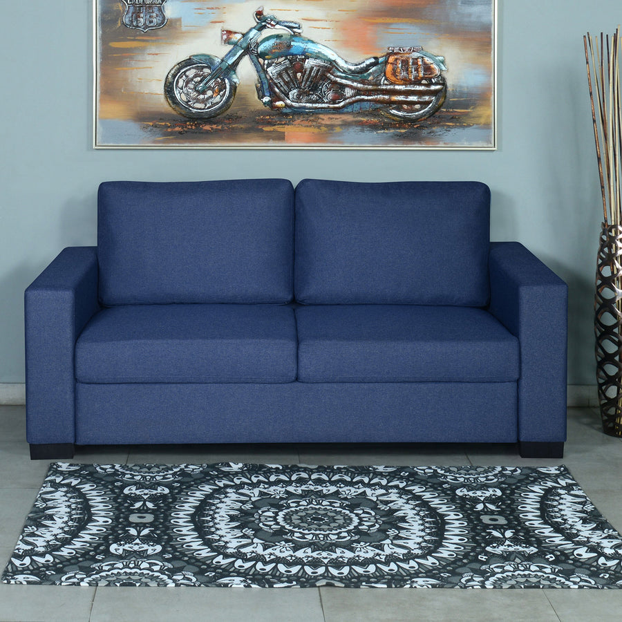 Nilkamal Array 3 Seater Ron Arm Sofa (Blue)