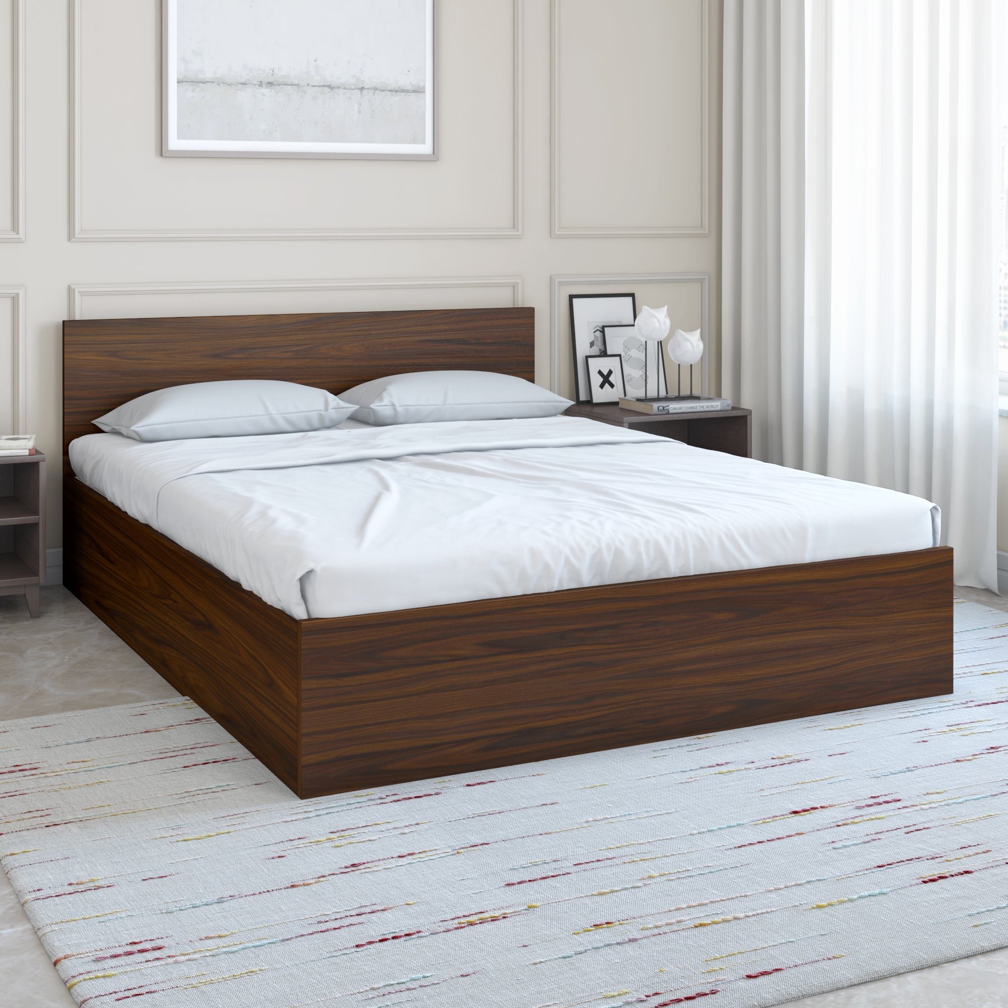 Buy Nilkamal Arthur King Bed with Storage Walnut Online