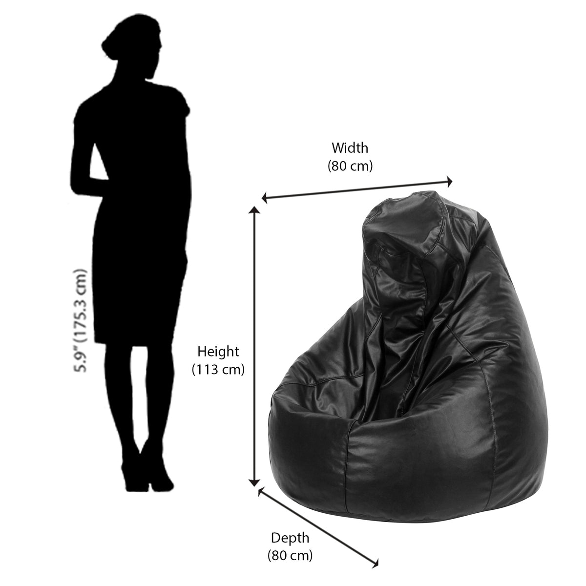 Nilkamal Bean Bag XXXL (Black) - Nilkamal Furniture