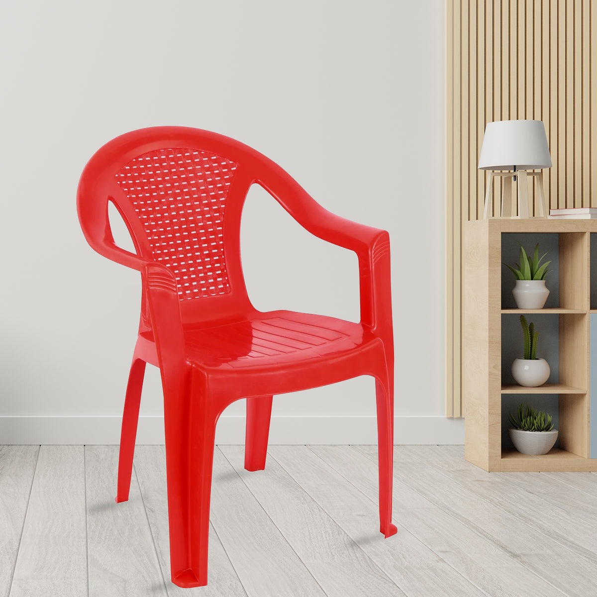 Nilkamal CHR2061 Plastic Arm Chair Bright Red Nilkamal Furniture