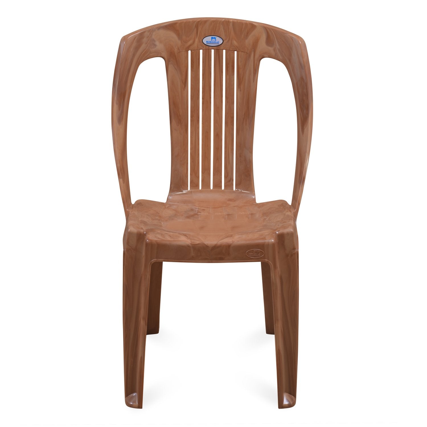 Nilkamal CHR4032 Plastic Armless Chair Pear Wood Nilkamal