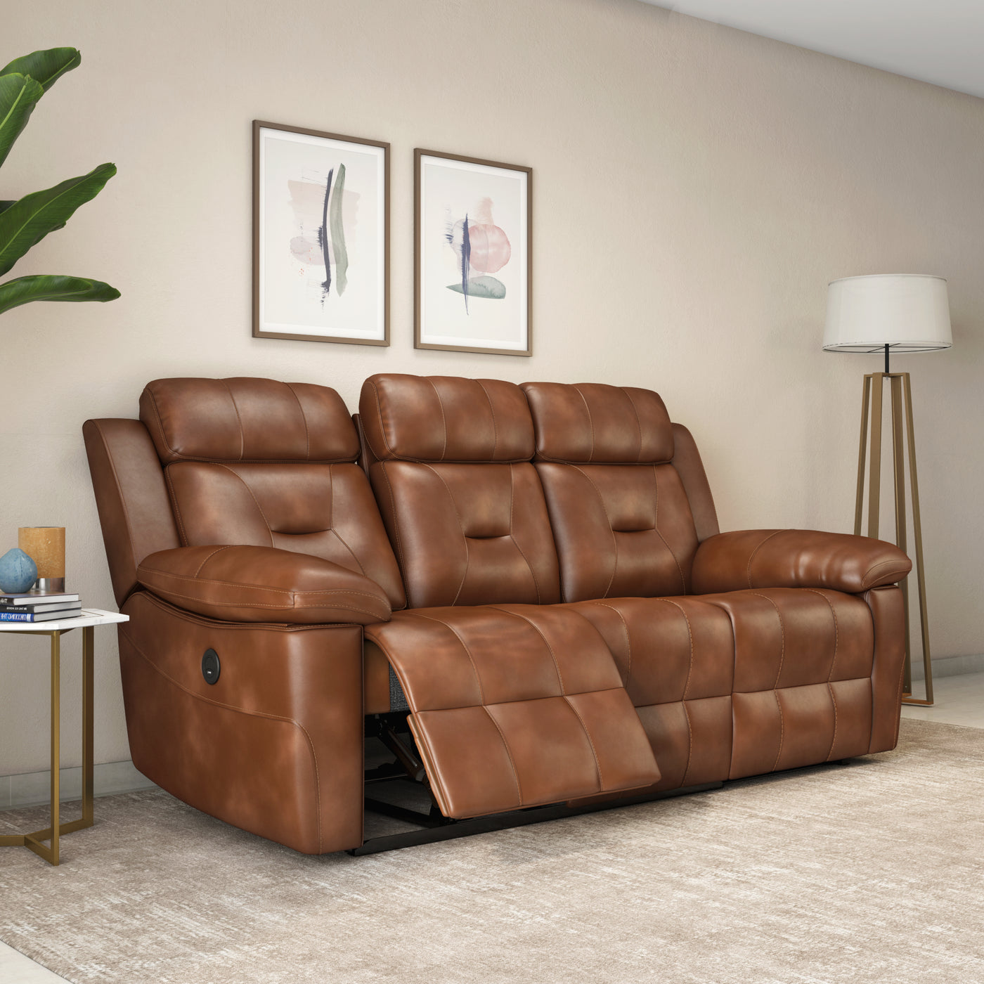 Nilkamal Delp 3 Seater Electric Recliner Sofa (Choco Brown)