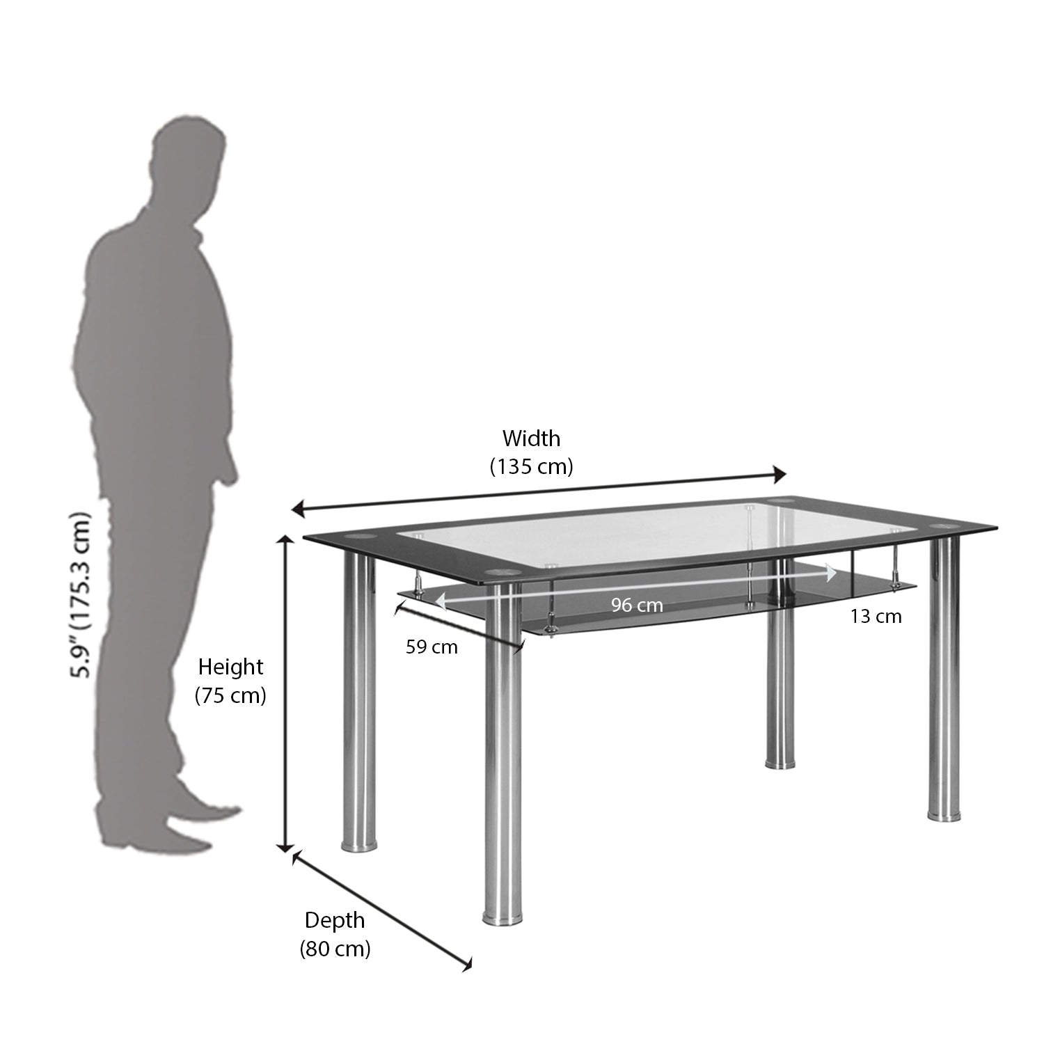 4 seater best sale dining table measurement