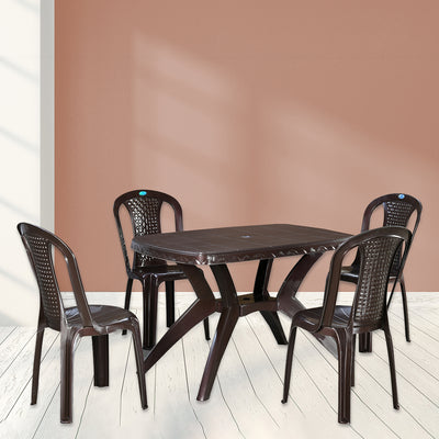 Nilkamal chairs set of shop 4 with table