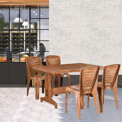 Fiber dining table online 4 seater