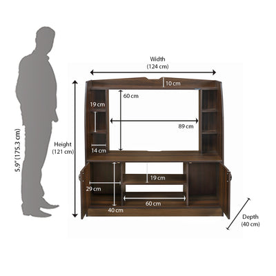 Nilkamal Beaumont Wall Unit Classic Walnut Nilkamal Furniture