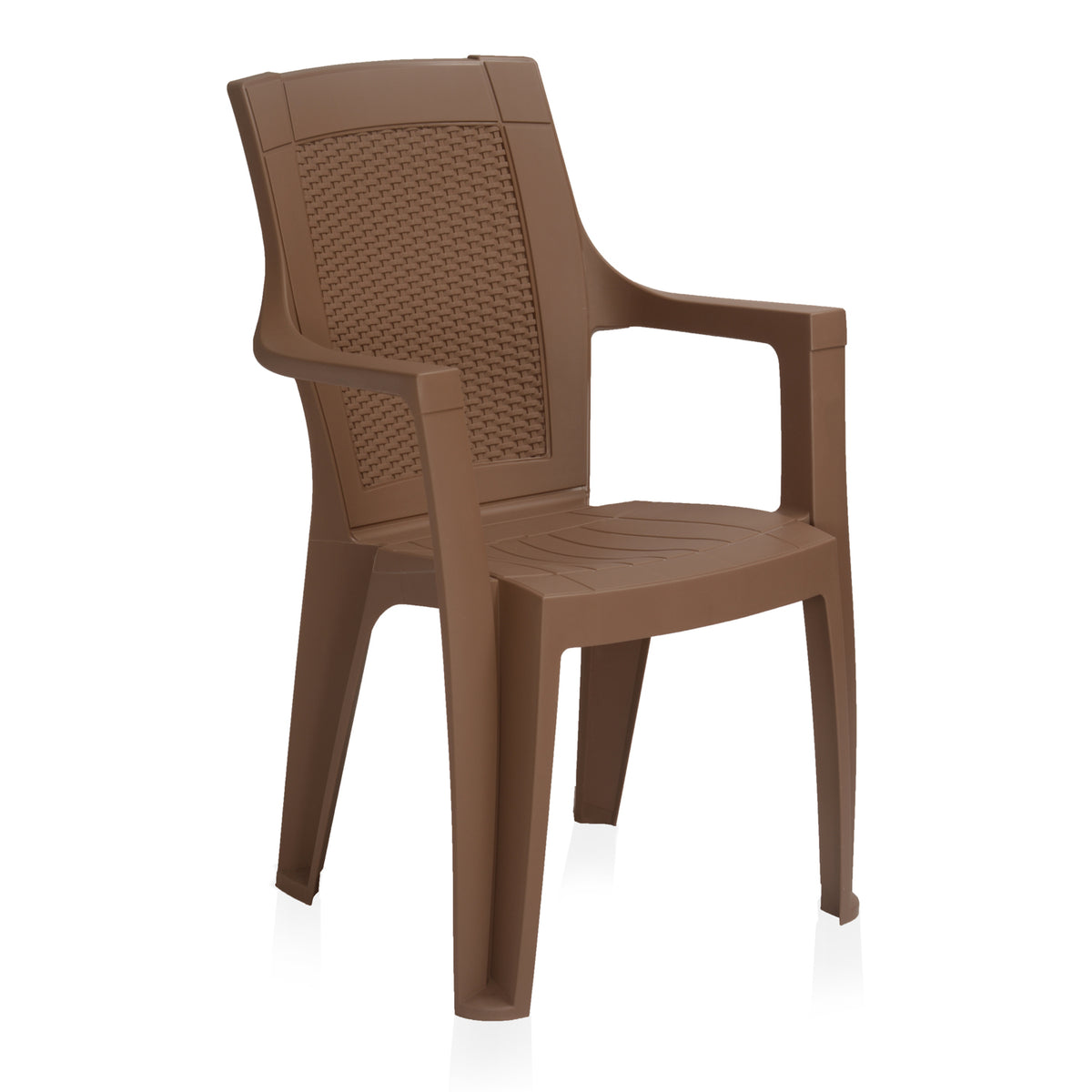 Buy Nilkamal Mystique Plastic Arm Chair (Rattan Dark Beige) Online