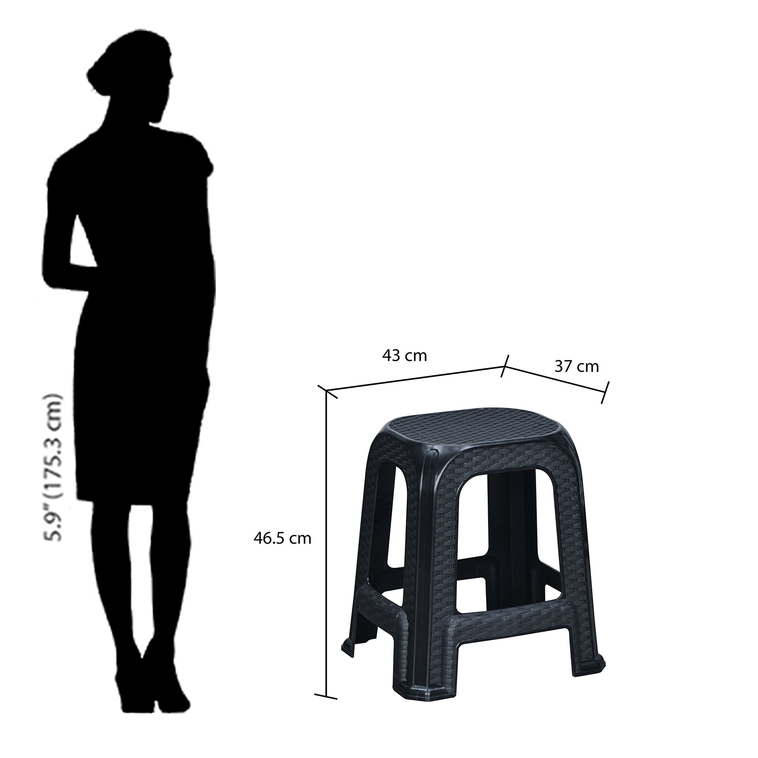 Black plastic online stool