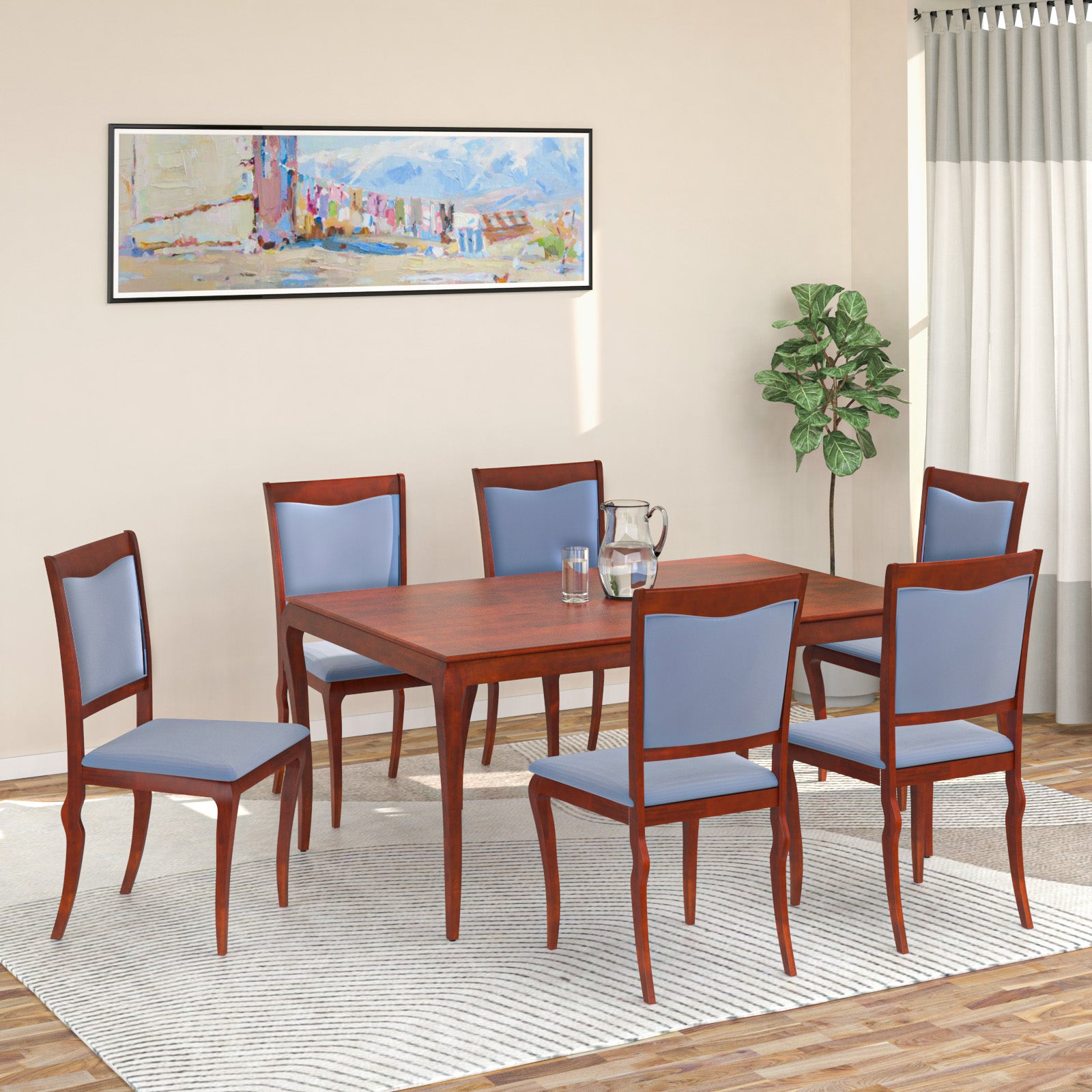 Nilkamal Steak 6 Seater Dining Set Brown Nilkamal Furniture