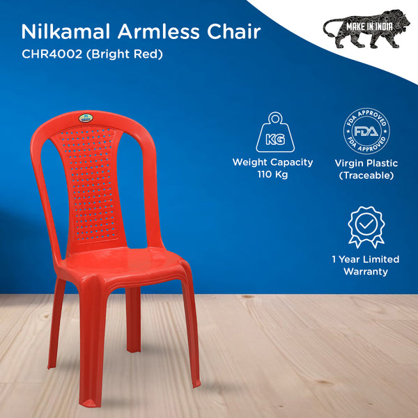 Nilkamal plastic chairs online without arms price